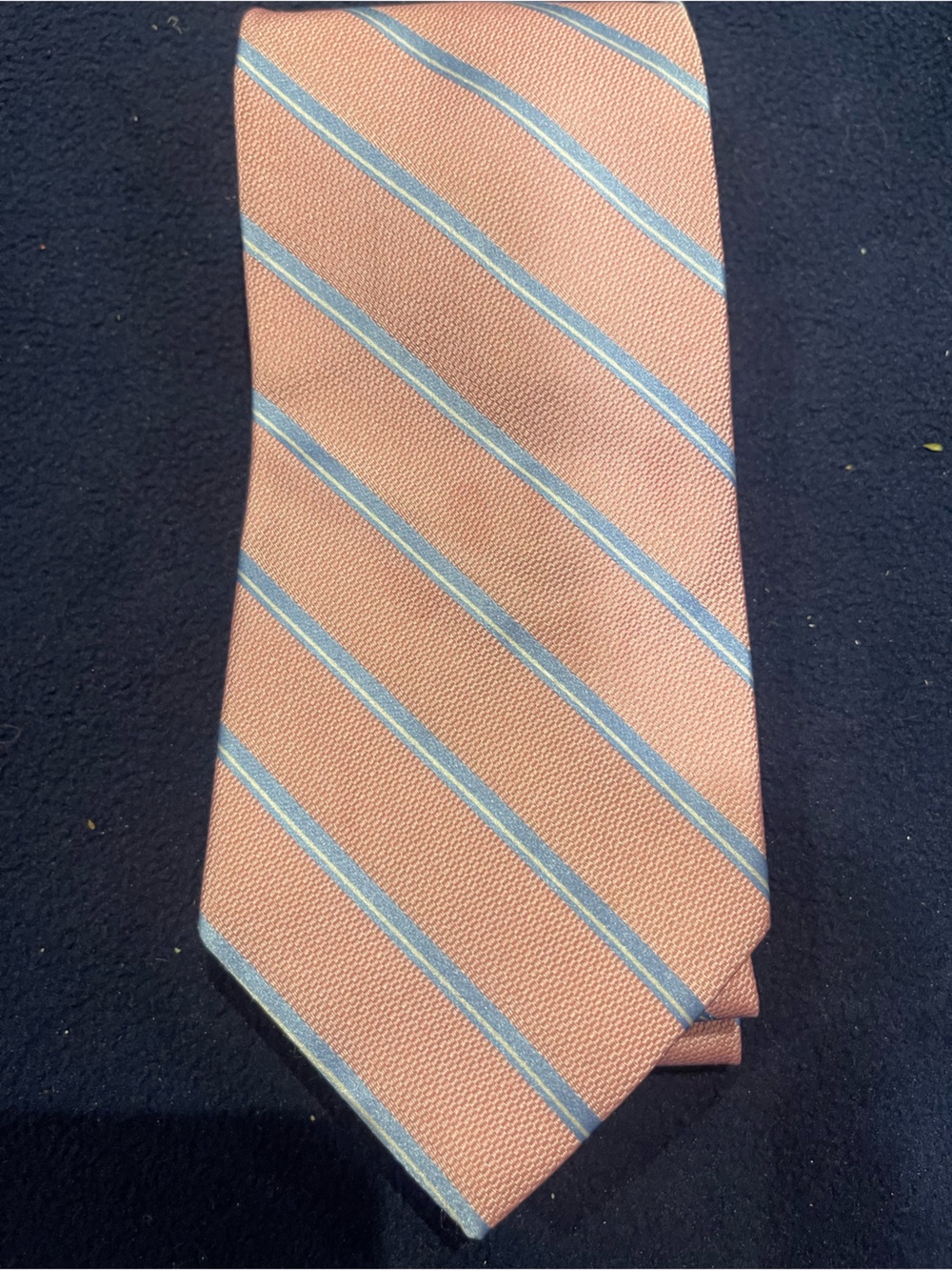 Brooks Brothers Peach Tie with Light Blue Stripes